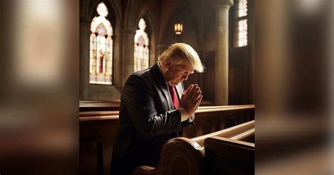 picture of trump praying in church